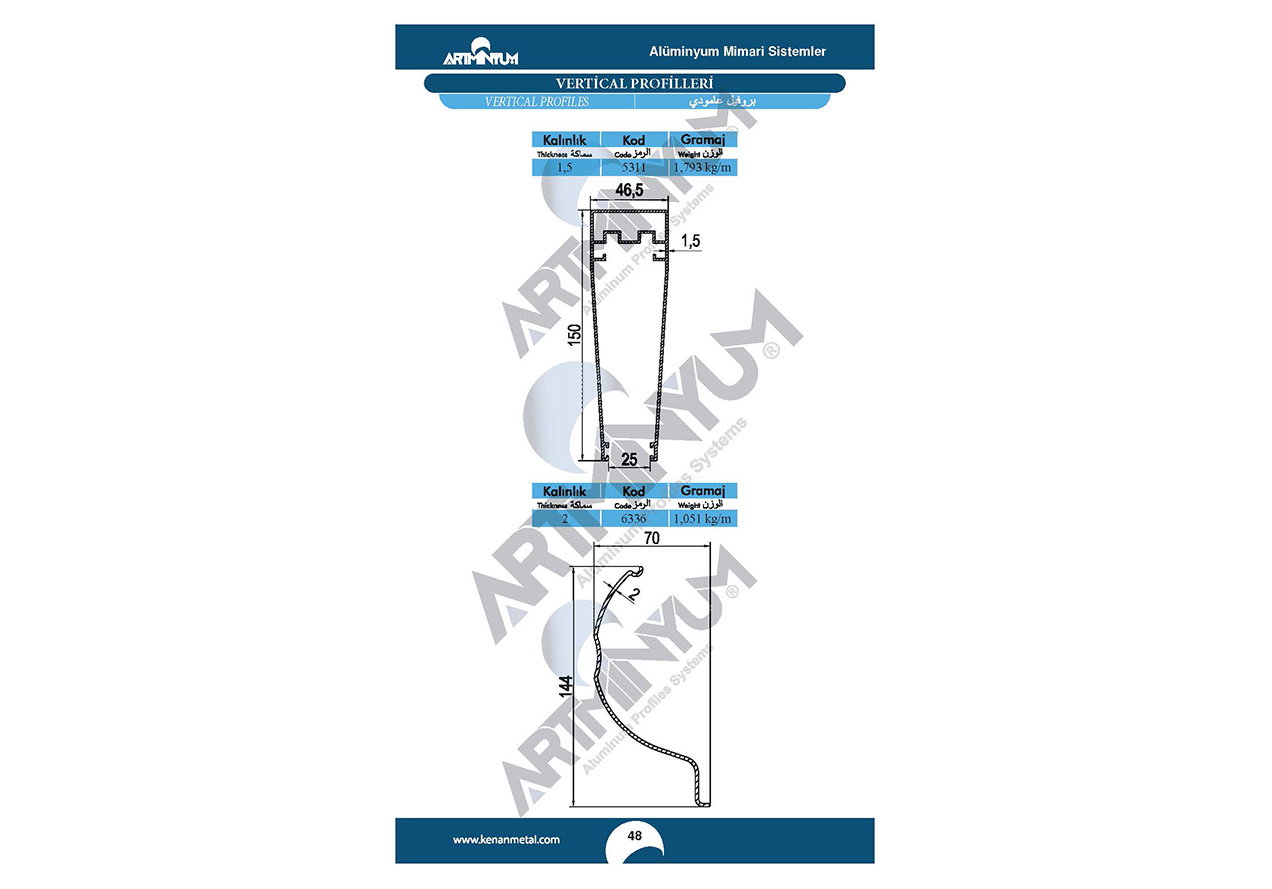 Zip Wintend Vertical Profilleri