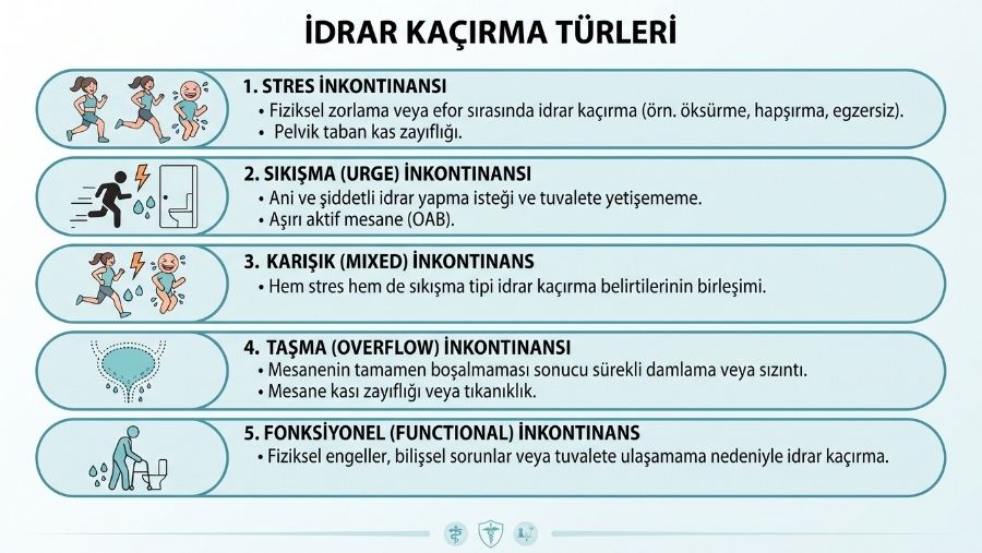 types of urinary incontinence
