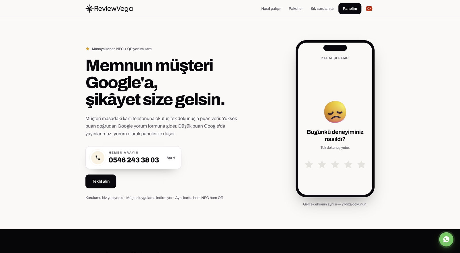 ReviewVega ana sayfası