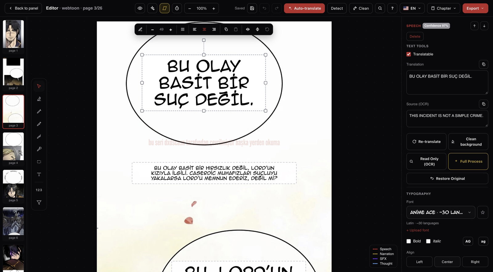 SpandTranslate editörü